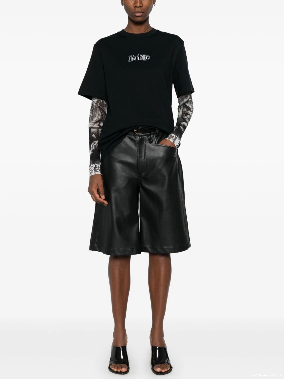 Cheap Versace Women flocked-logo T-shirt 0707